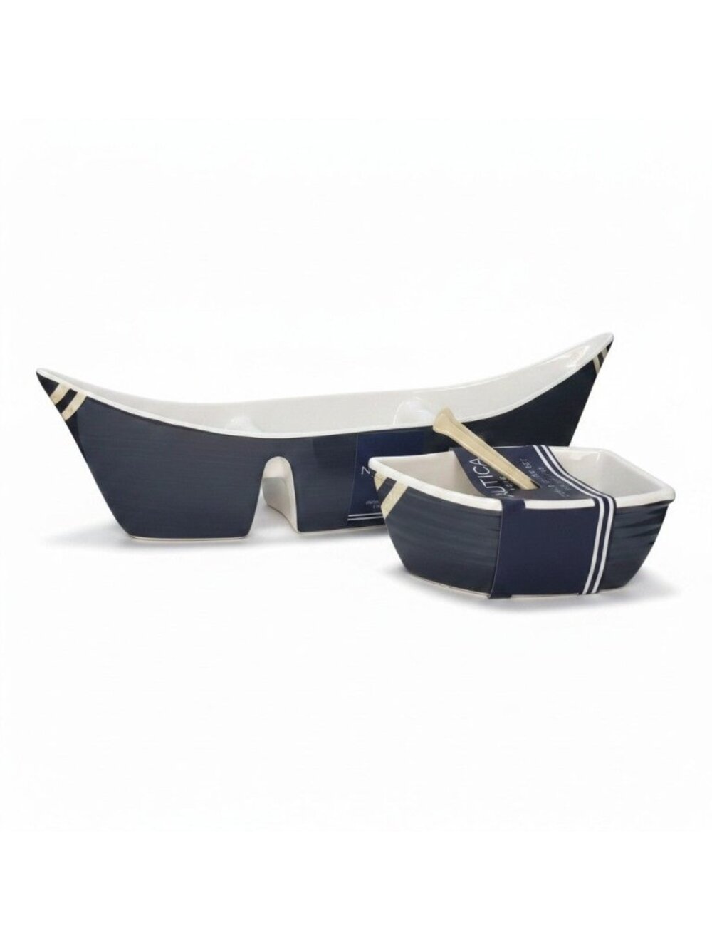 Nautica Home Rowboat & Oar Melamine Condiment Tray Set - Brand New Lot 2